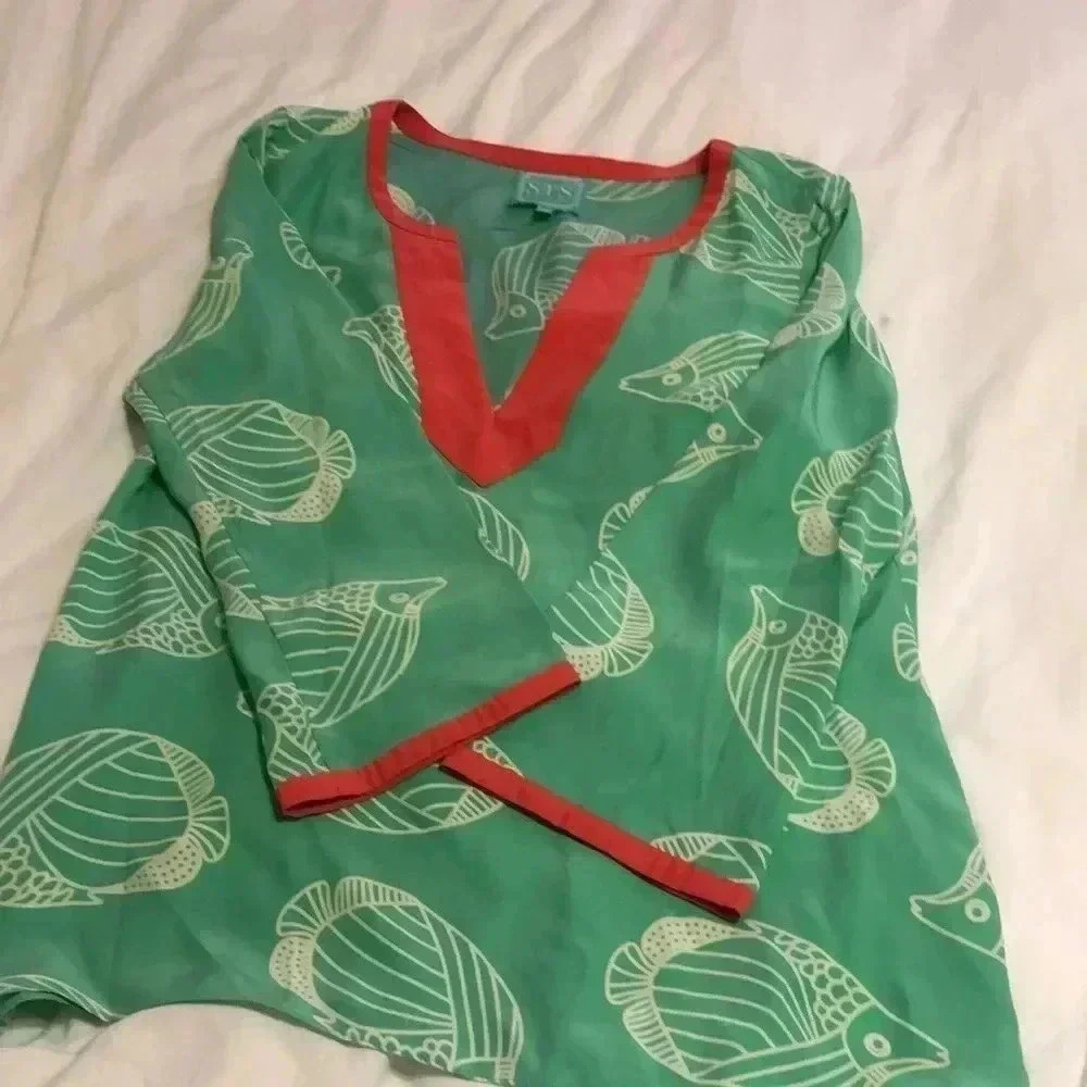 Sail to Sable silk tunic.  Size L